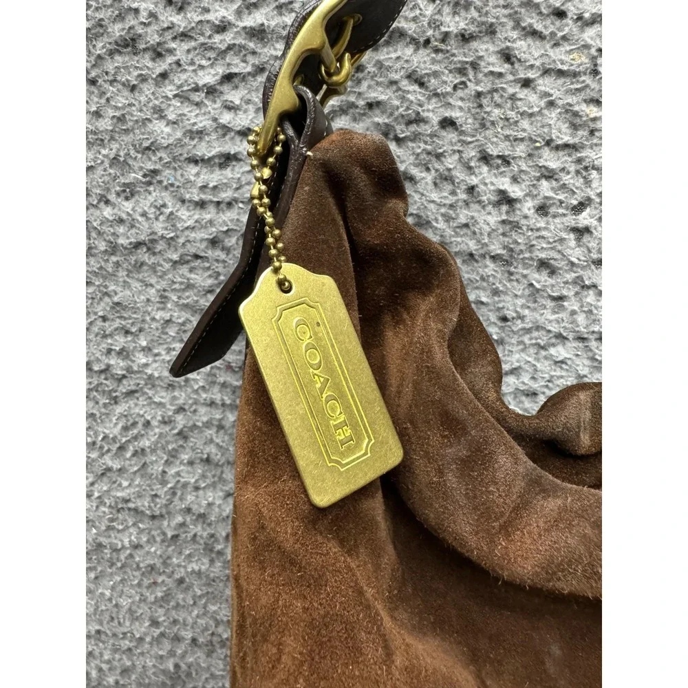 Vintage Coach Women's 9196 Legacy Suede Hobo Shoulder Bag Dark Brown - Picture 6 of 14